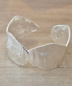 PULSERA DE ACERO BLANCO ESCLAVA ABIERTA
