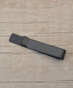 TRABACORBATA LISO DE ACERO NEGRO, APTO PARA GRABAR. MEDIDAS 8 X 45 MM