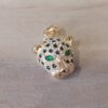 DIJE DE ACERO DORADO TIGRE CON STRASS 25 X 45 MM