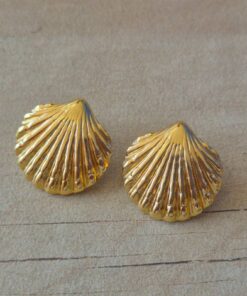 ARO DE ACERO DORADO OSTRA CON FRU FRU. TAMAÑO 23 MM