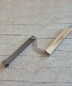 COLGANTE CADENA DE ACERO ESLABÓN ESPEJITO 0.4 CON BARRA INTERIOR ACERO NEGRO 25 EXT Y 25 MM INT. MM DESLIZANTE PARA GRABAR MENSAJE SECRETO. LARGO 45 + 5 CM EXT - Imagen 2